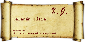 Kalamár Júlia névjegykártya